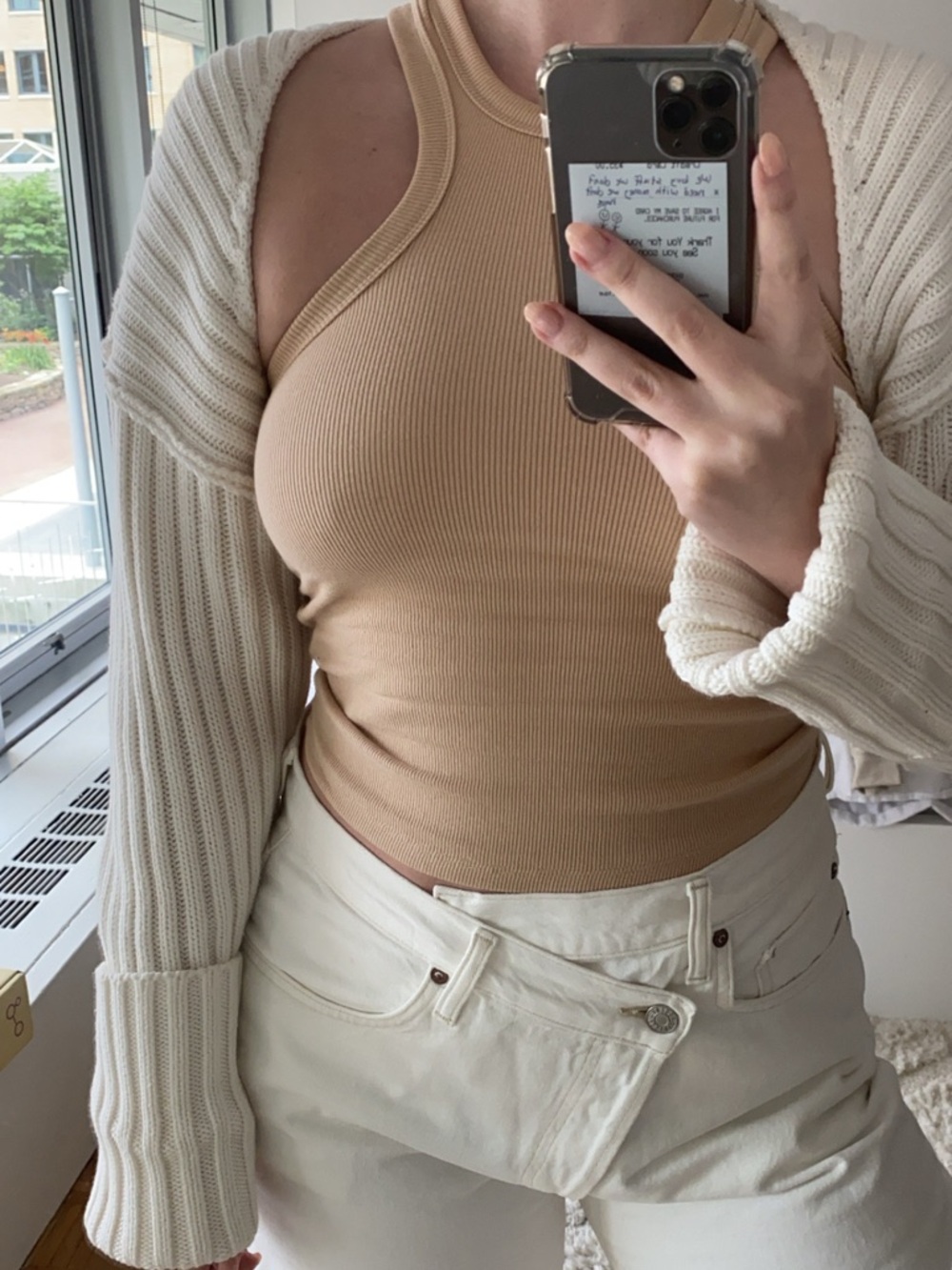 Knit sweater bolero shrug